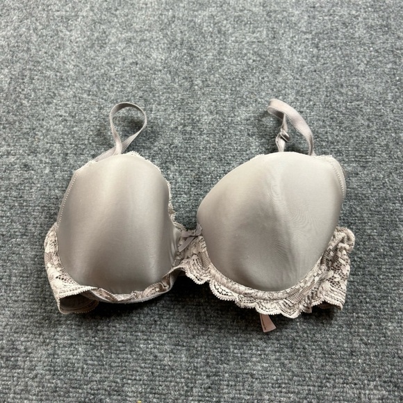 VICTORIA’S SECRET Women’s Dream Angels Lined Demi Grey/Beige w/lace size: 32DD - Picture 1 of 6